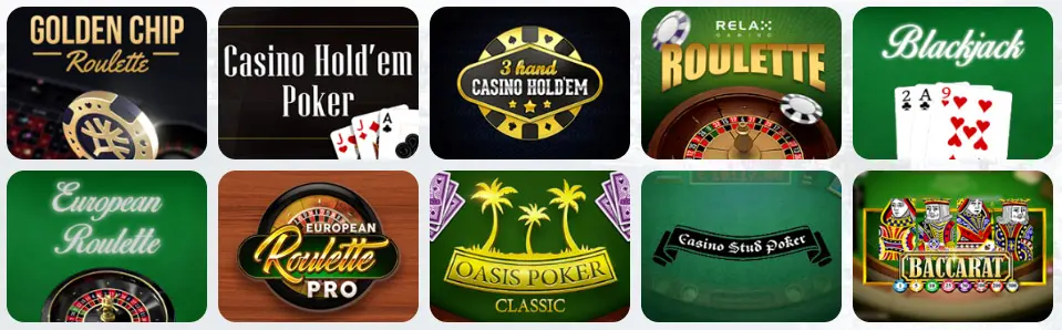 Jeux de table au CADOOLA CASINO